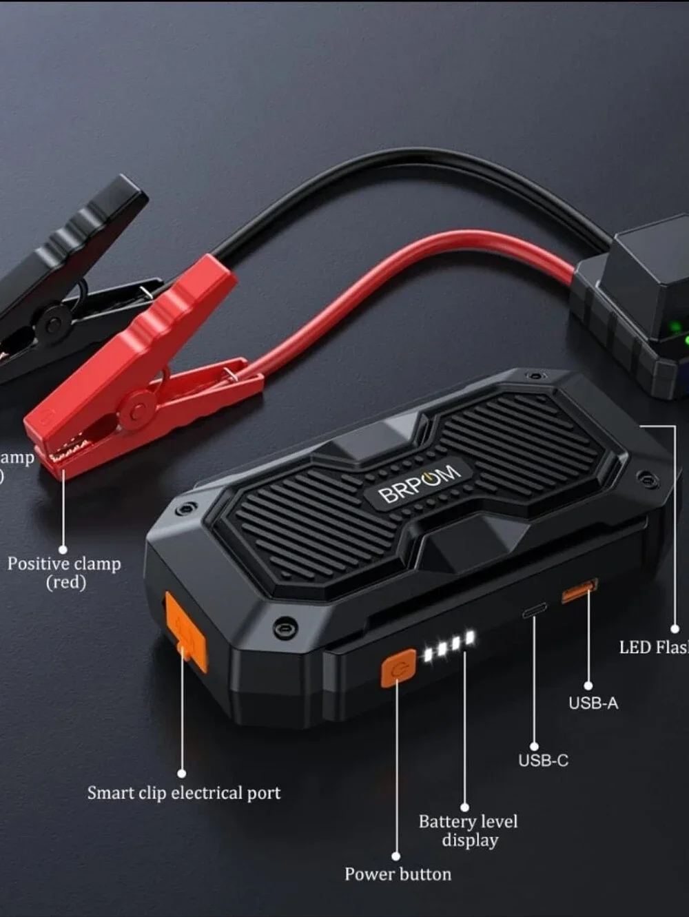 Portable Car Jump Starter – Black